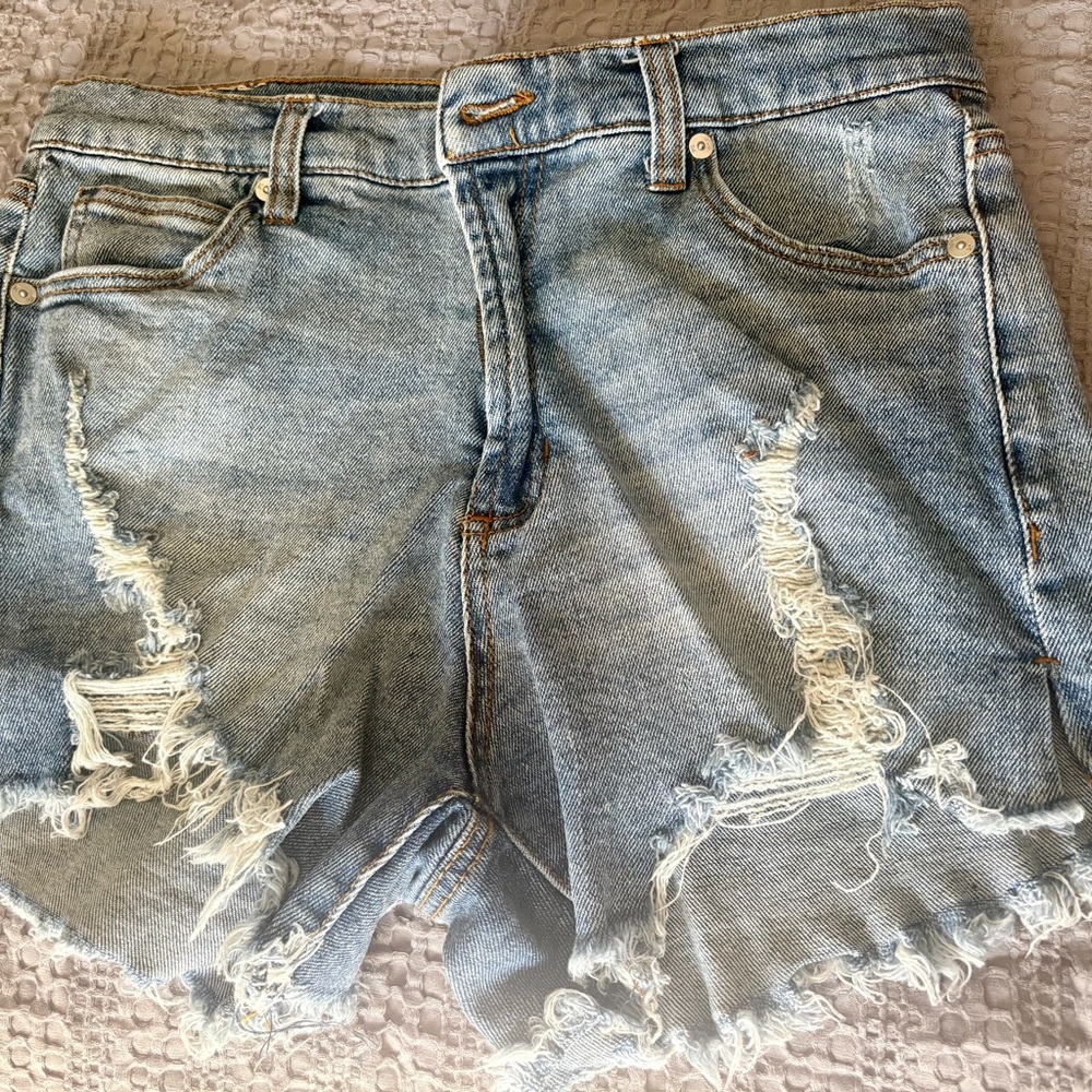 Kendall & Kylie Light Blue Distressed Jean Shorts